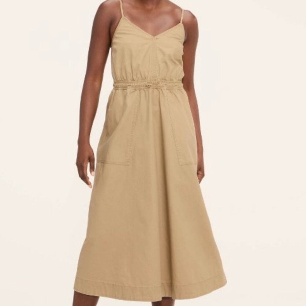 WOOLRICH x TARGET | Khaki‎ Tan Utility Spaghetti Strap MIDI Dress Smocked | XL